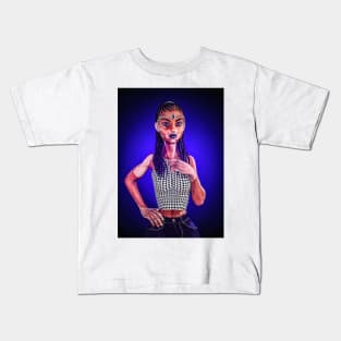 Beautiful black woman with vitiligo Kids T-Shirt